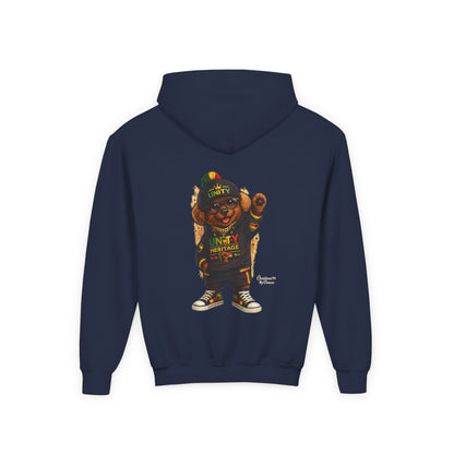 Youth Hoodie — Cool Rasta Bear Graphic Kids Sweatshirt