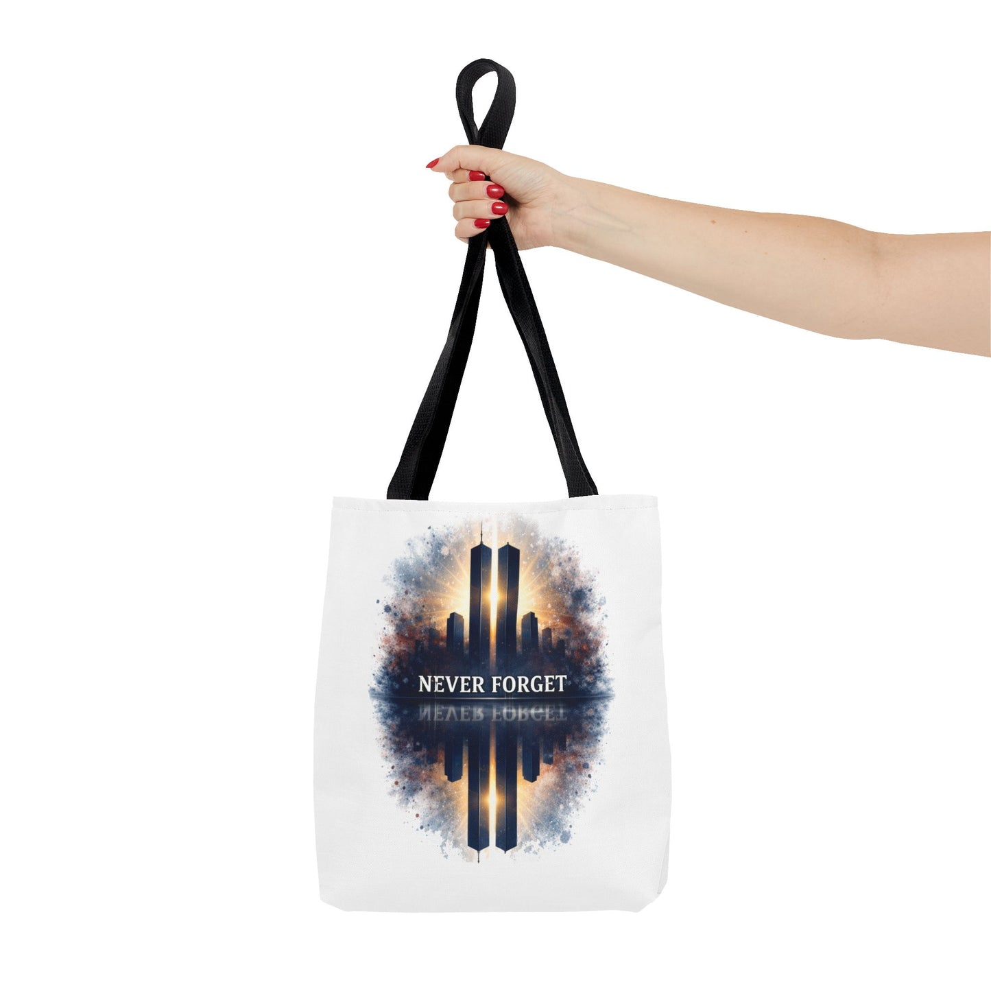 Never Forget Memorial Tote Bag — 9/11 Tribute Skyline All-Over Print