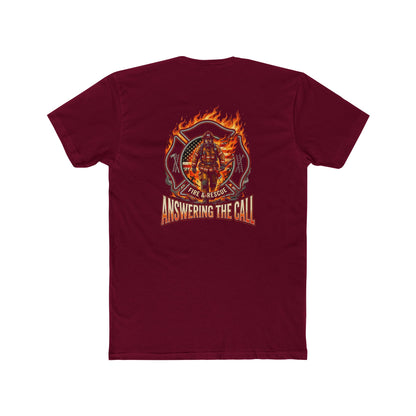 Firefighter T-Shirt - 'Answering the Call' Flame Rescue Crew Tee