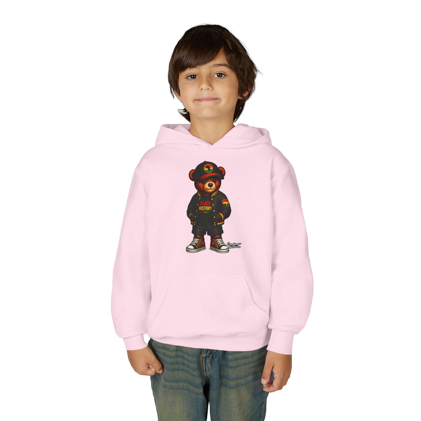 Youth Bear Hoodie — 'Follow Your History' Streetwear Kids Sweatshirt