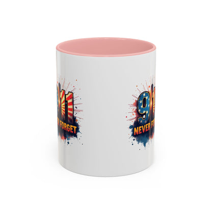 9/11 Never Forget Coffee Mug — Patriotic Memorial Accent Mug