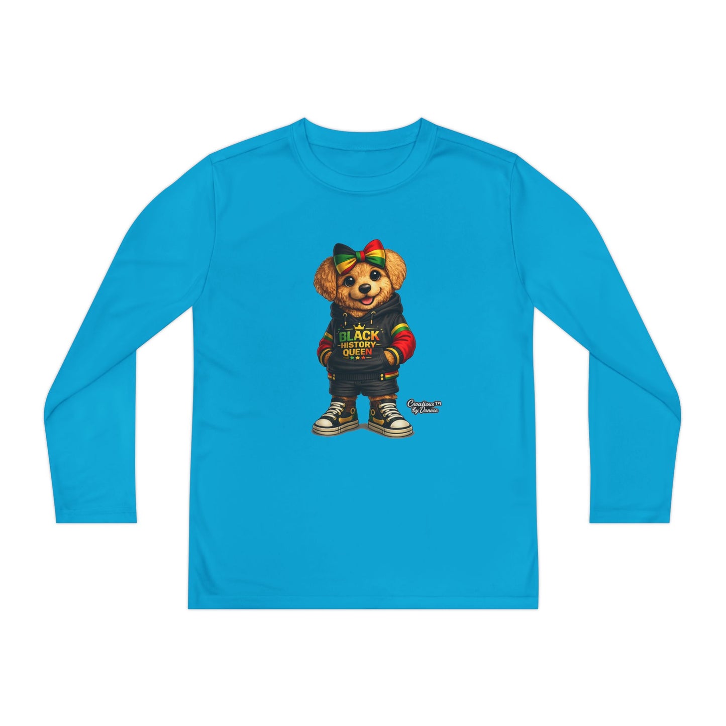 Youth Long Sleeve Tee — Rasta Bear 'Black History' Graphic