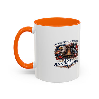 250th Anniversary Accent Coffee Mug — Patriotic United States Bell & Eagle Design (11/15 oz)