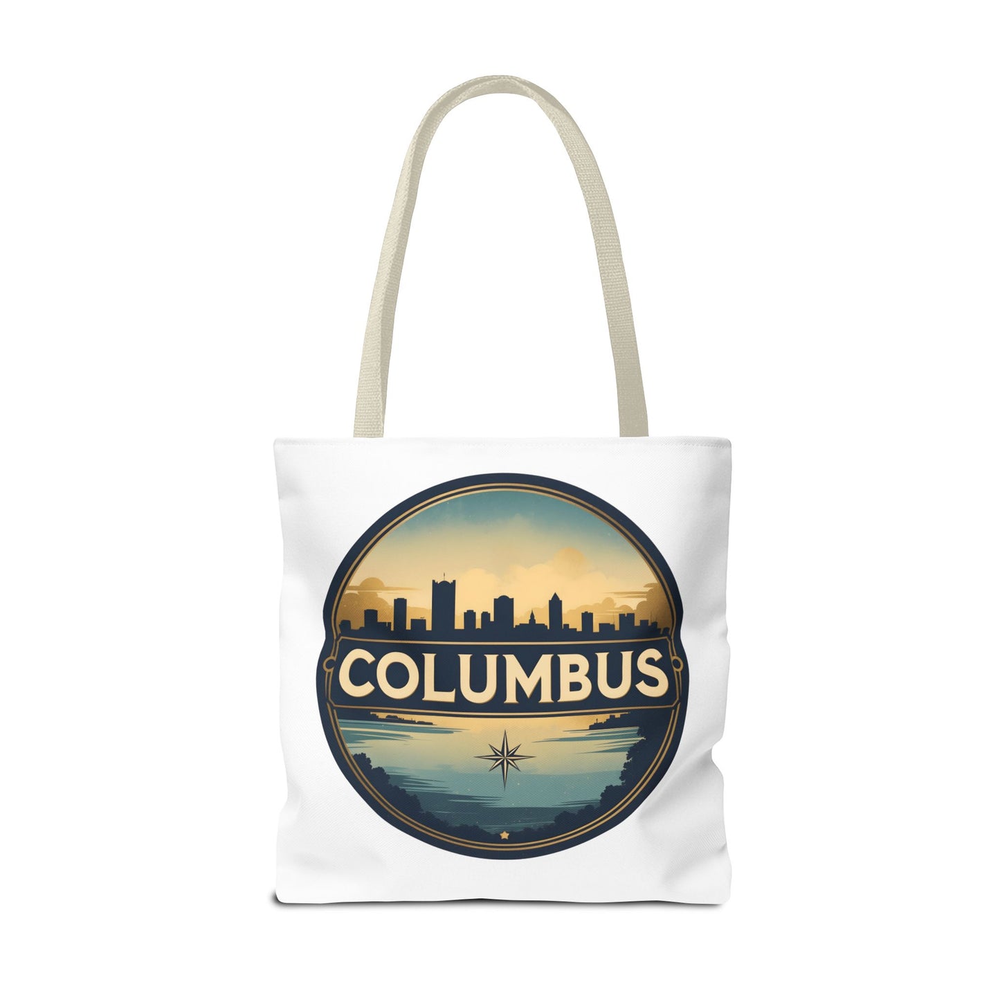 Columbus Skyline Tote Bag — Retro Cityscape Canvas Tote