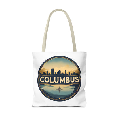 Columbus Skyline Tote Bag — Retro Cityscape Canvas Tote