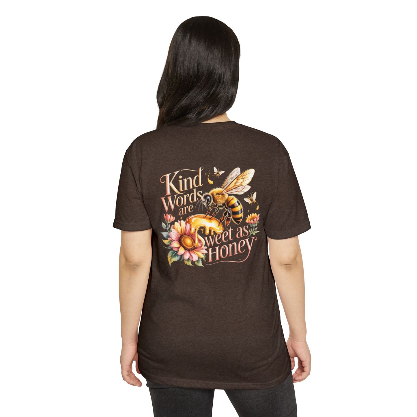 Kind Words Are Sweet As Honey Tee — Bee Floral Inspirational T-Shirt