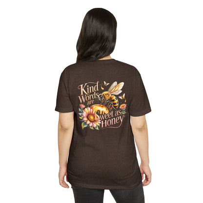 Kind Words Are Sweet As Honey Tee — Bee Floral Inspirational T-Shirt