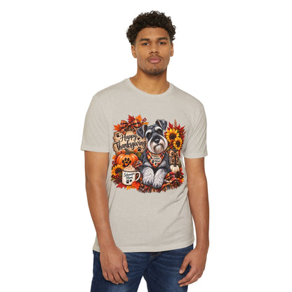 Thanksgiving Schnauzer T-Shirt — Happy Thanksgiving Fall Dog Tee