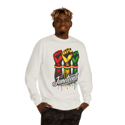 Juneteenth Fist Sweatshirt – Black Power Red Yellow Green Pride Crewneck