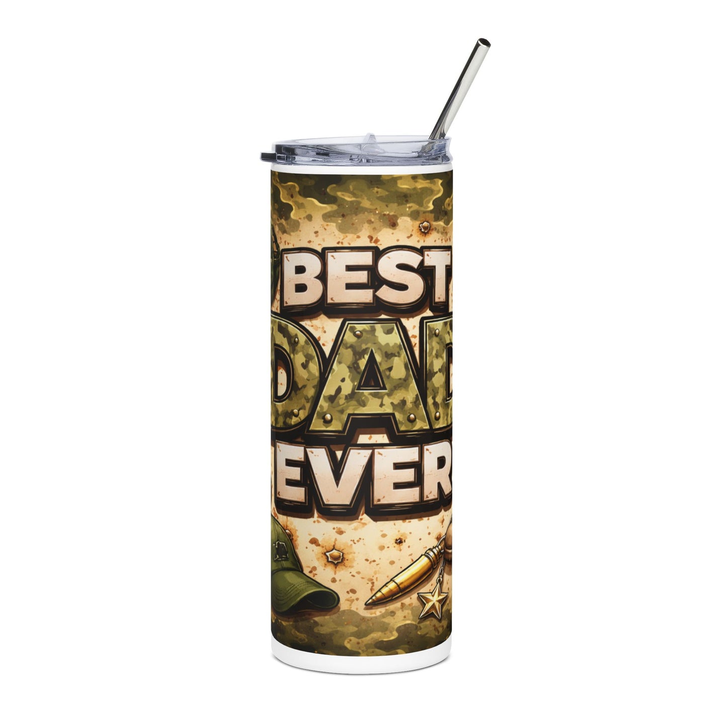 Army Camo "Best Dad Ever" 20oz Stainless Steel Tumbler
