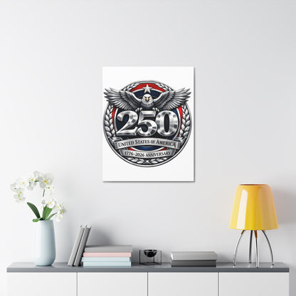 250th United States Anniversary Canvas — Patriotic Eagle Wall Art (1776–2026)
