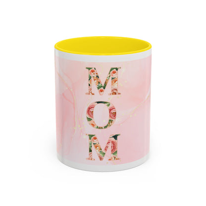 Mom Floral Accent Coffee Mug – Pink Mother's Day Gift (11/15oz)