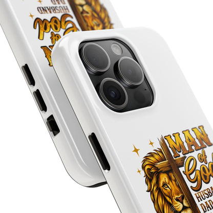 Man of God Lion Phone Case — ‘Man of God’ Christian Protector Dad Gift