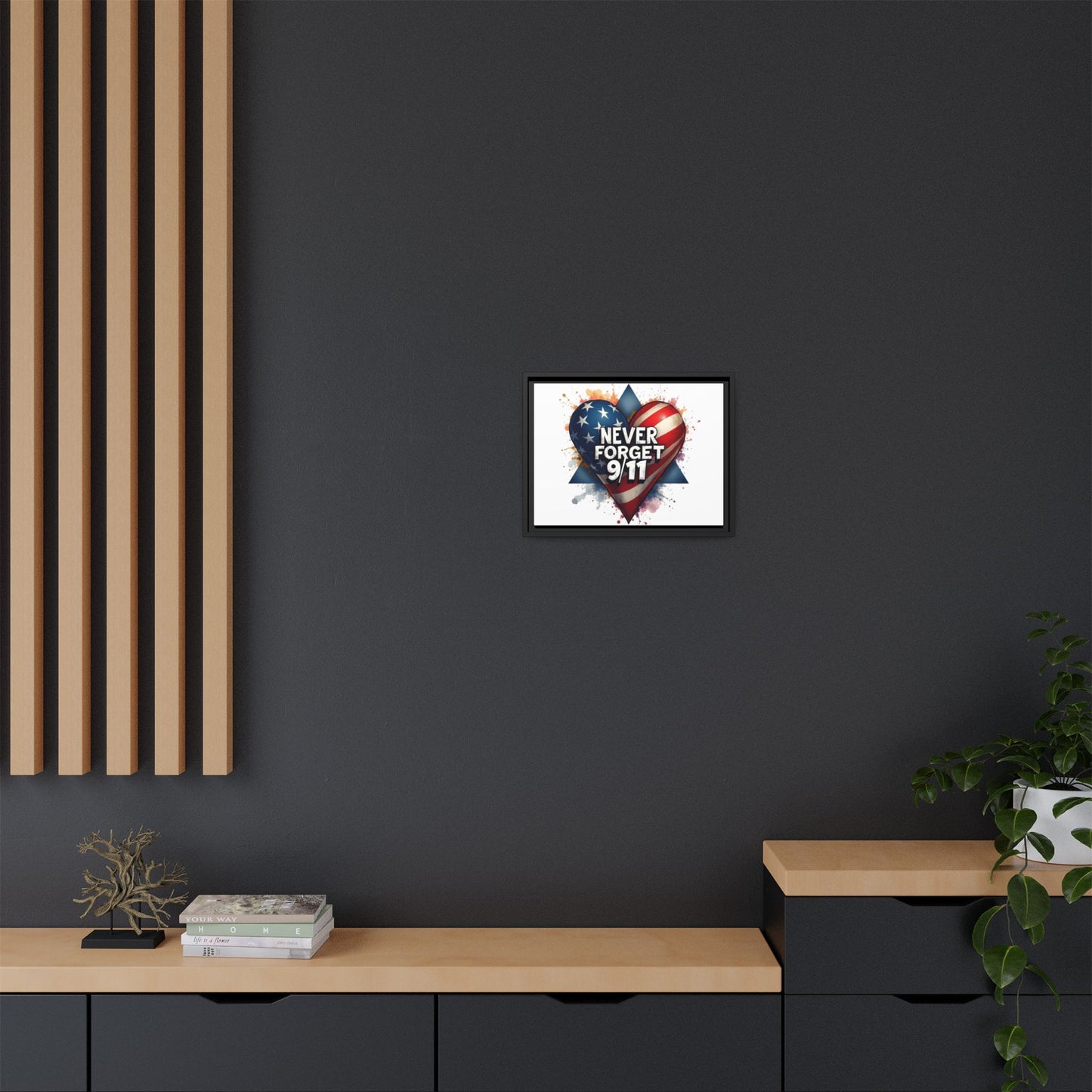 Never Forget 9/11 Framed Canvas Print