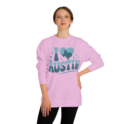 Austin Love Crewneck Sweatshirt — Retro I  Austin Graphic