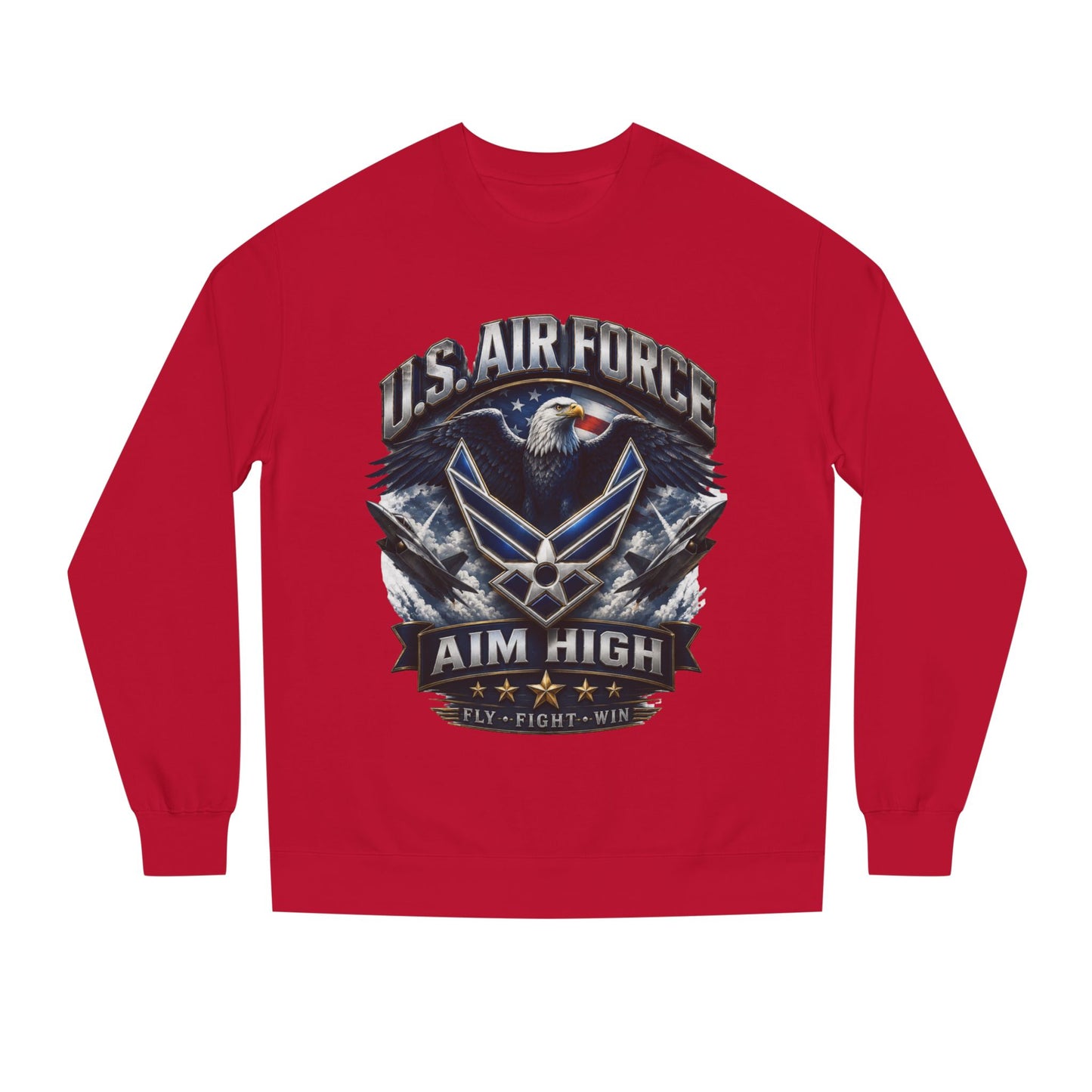 Air Force Crewneck Sweatshirt — "U.S. Air Force Aim High" Military Logo Pullover