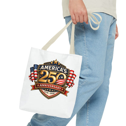 25th Anniversary America Tote Bag — Patriotic 1776–2026 Commemorative Flag Design
