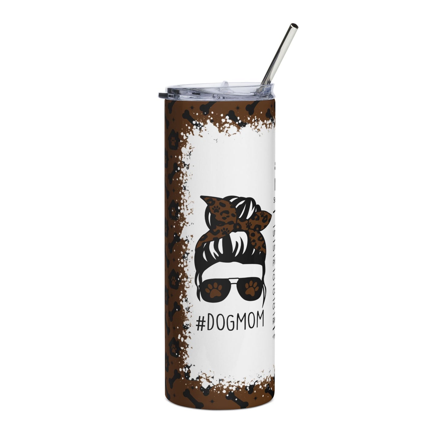 Dog Mom 20oz Stainless Steel Tumbler — #DOGMOM Leopard Print Travel Cup