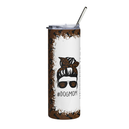 Dog Mom 20oz Stainless Steel Tumbler — #DOGMOM Leopard Print Travel Cup