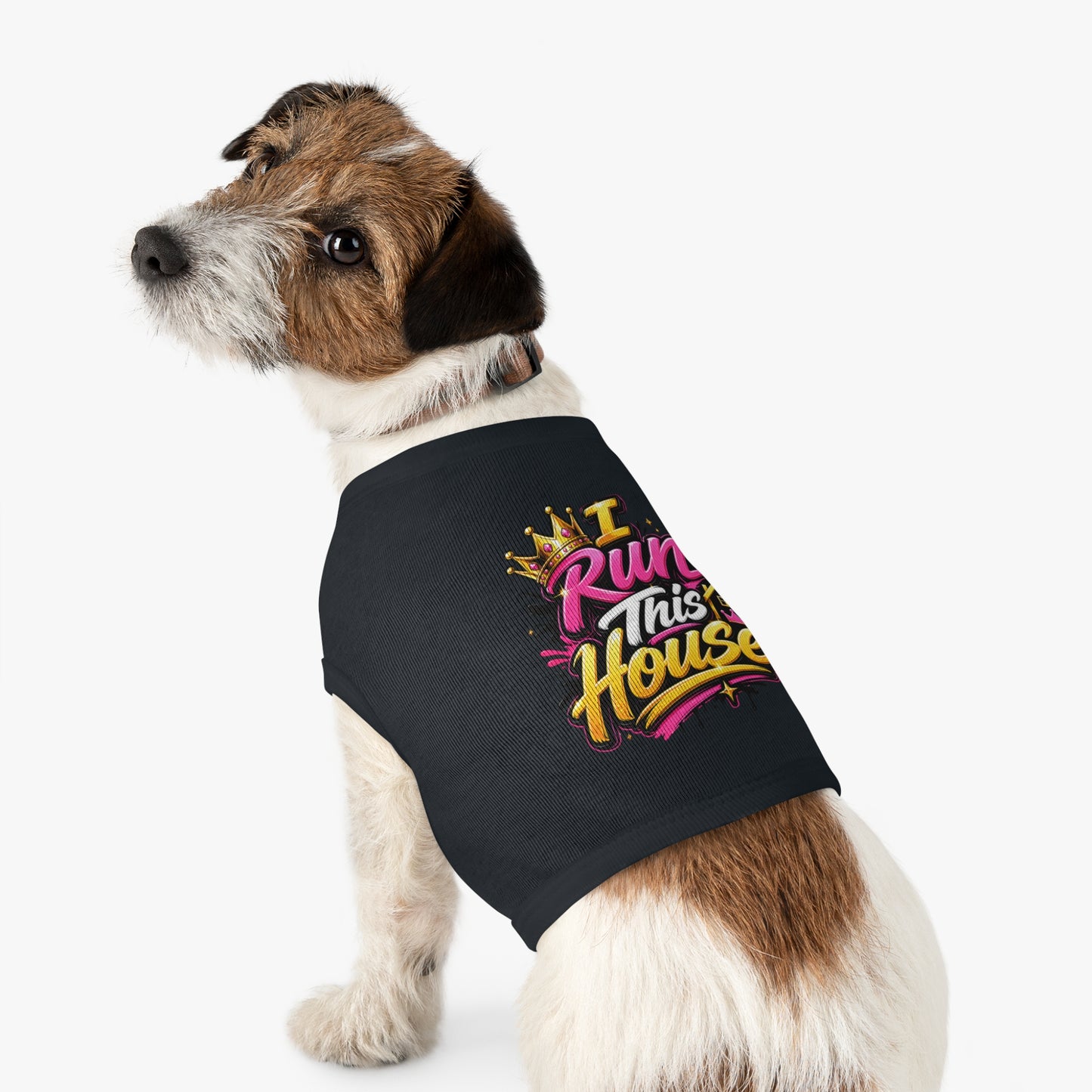 Pet Tank Top — "I Run This House" Graphic Dog & Cat Shirt