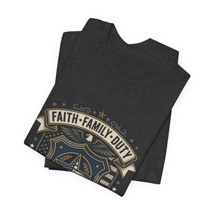 Police Badge Shield T‑Shirt — "Faith • Family • Duty" Graphic Tee