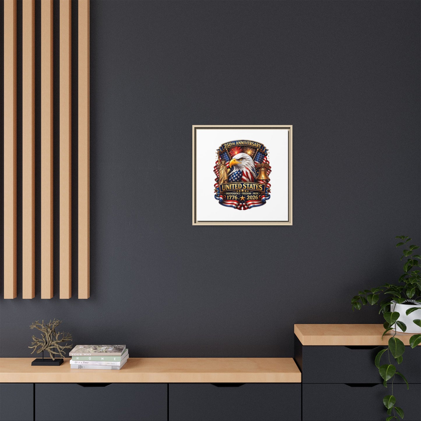 250th Anniversary United States Framed Canvas - Patriotic Eagle 1776–2026