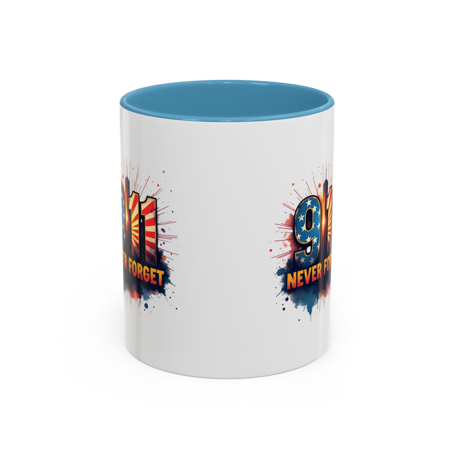 9/11 Never Forget Coffee Mug — Patriotic Memorial Accent Mug