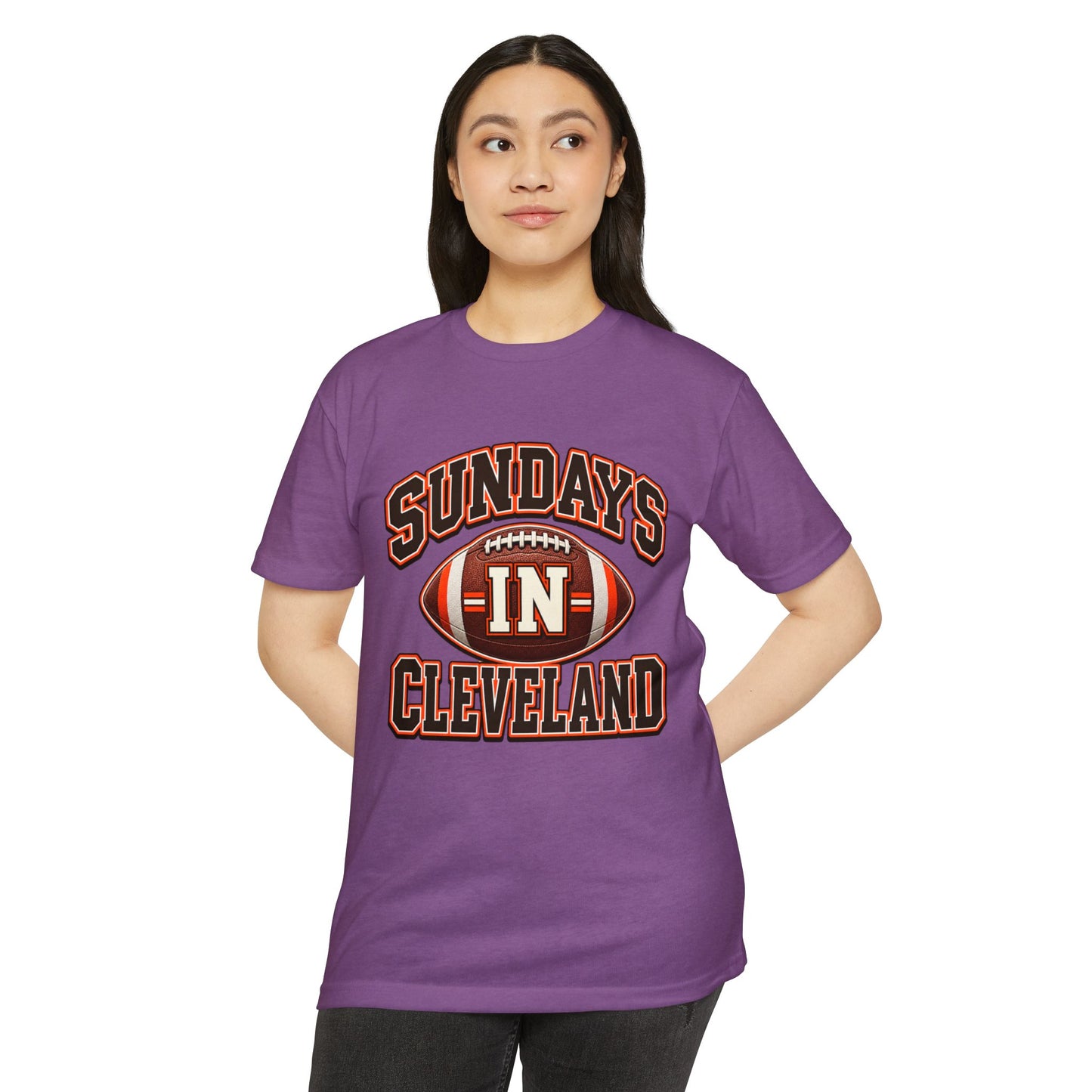 Sundays in Cleveland Football T-Shirt