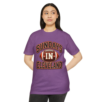 Sundays in Cleveland Football T-Shirt