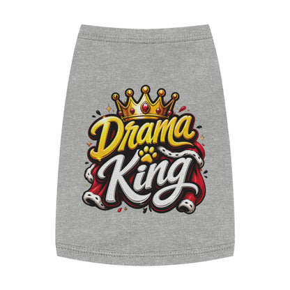 Drama King Pet Tank Top – Crown Graphic Dog Shirt