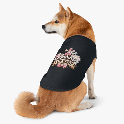 Mama's Fur Baby Pet Tank Top — Cute Paw & Bow Dog Shirt