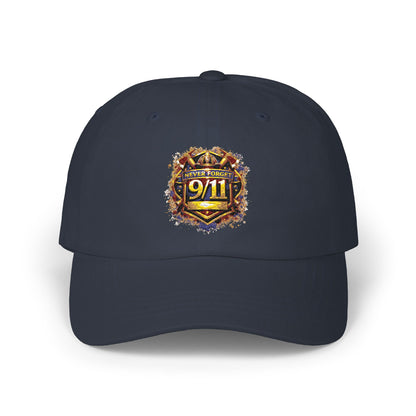 9/11 Memorial Dad Cap — Firefighter Badge Emblem Tribute Hat