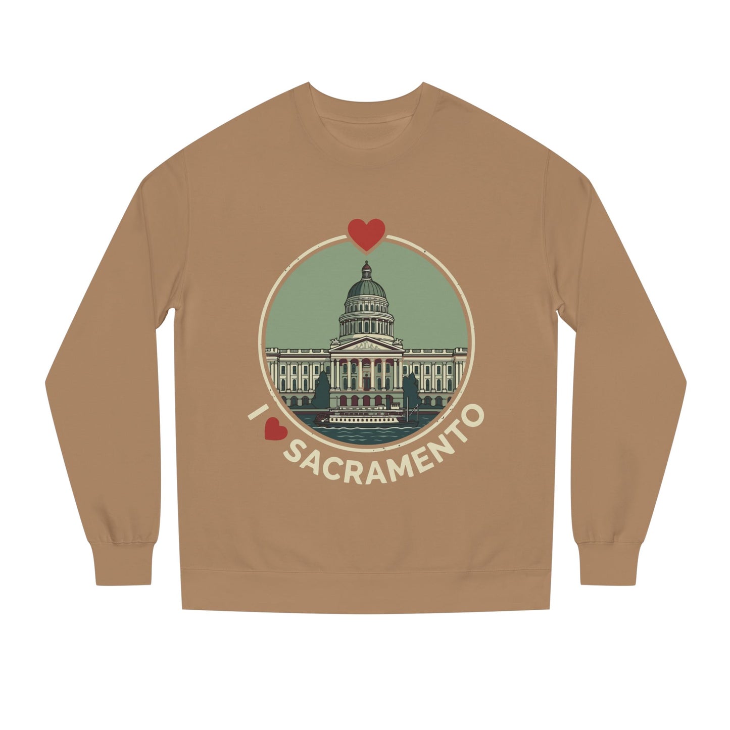 Sacramento Capitol Crewneck Sweatshirt — I Love Sacramento Vintage Graphic