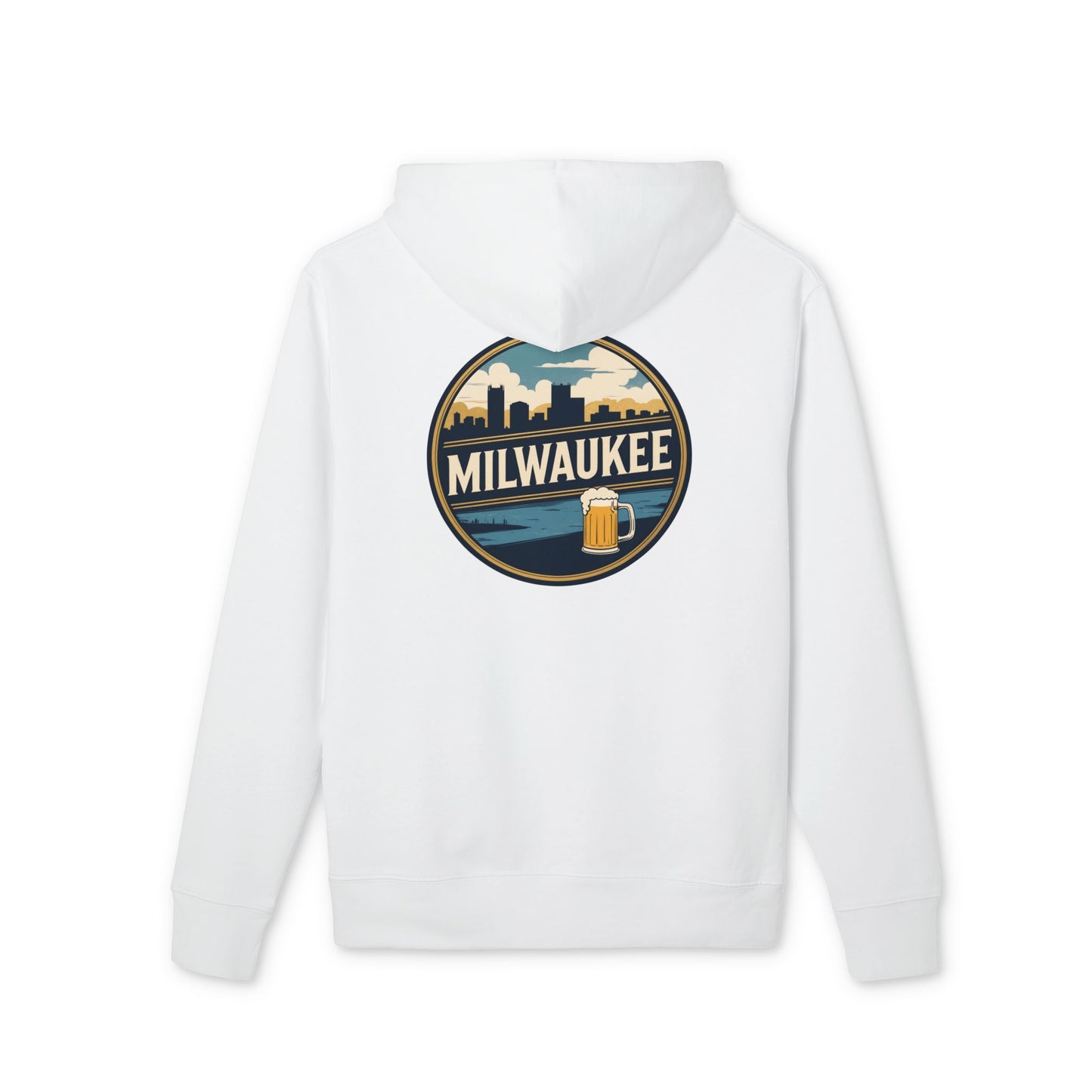 Milwaukee Skyline Hoodie — Retro City Beer Badge Pullover