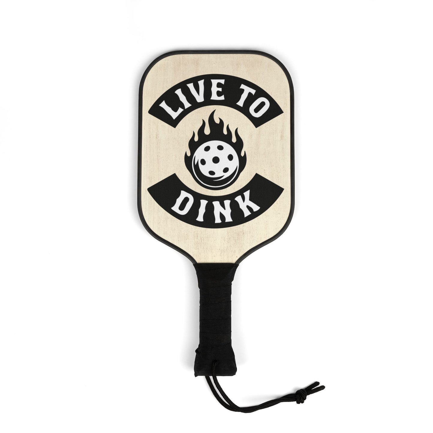 Pickleball Paddle Set — "Live to Dink" Wooden Pickleball Paddles with Balls