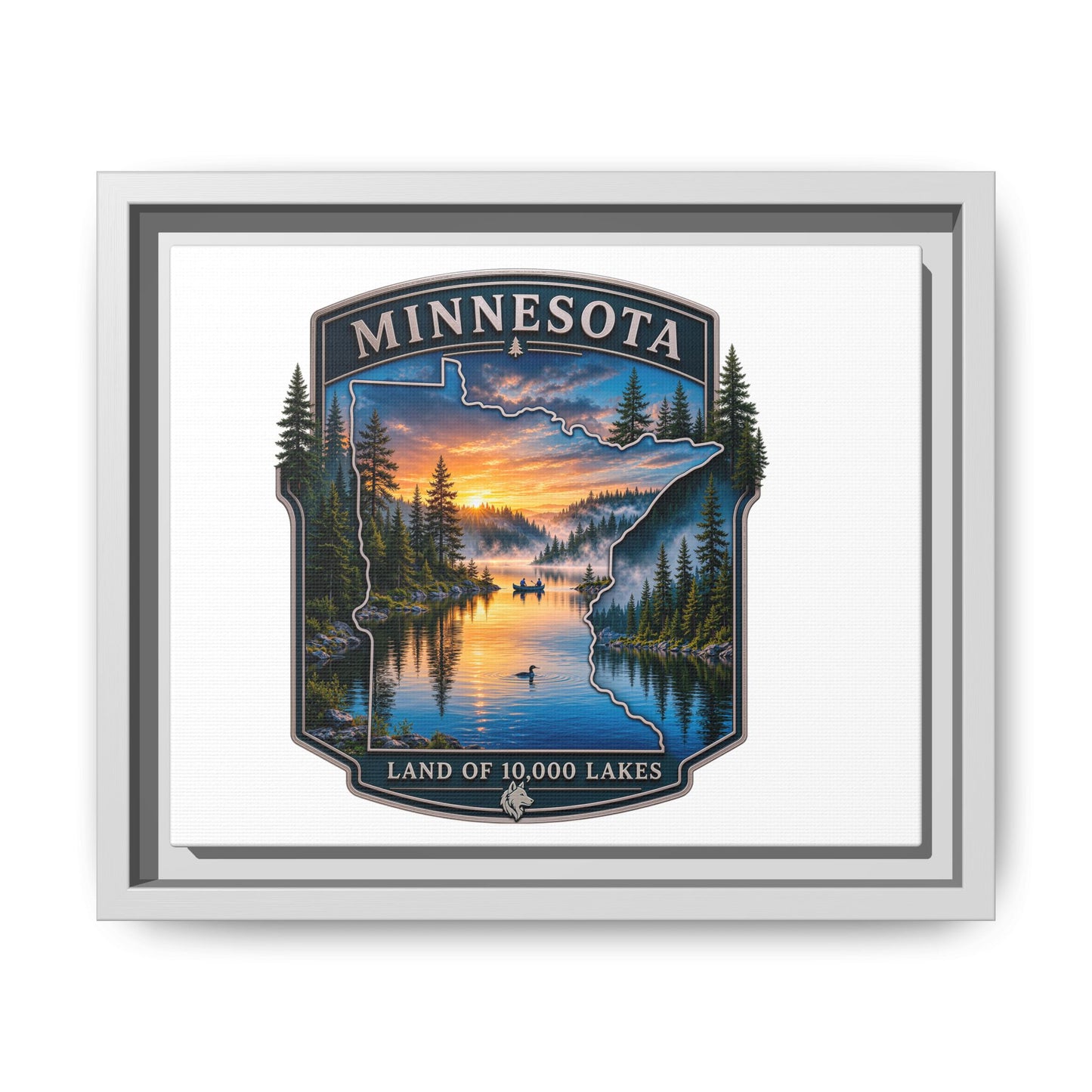 Minnesota Lakes Matte Canvas Print (Framed) — 'Land of 10,000 Lakes' Scenic Wall Art