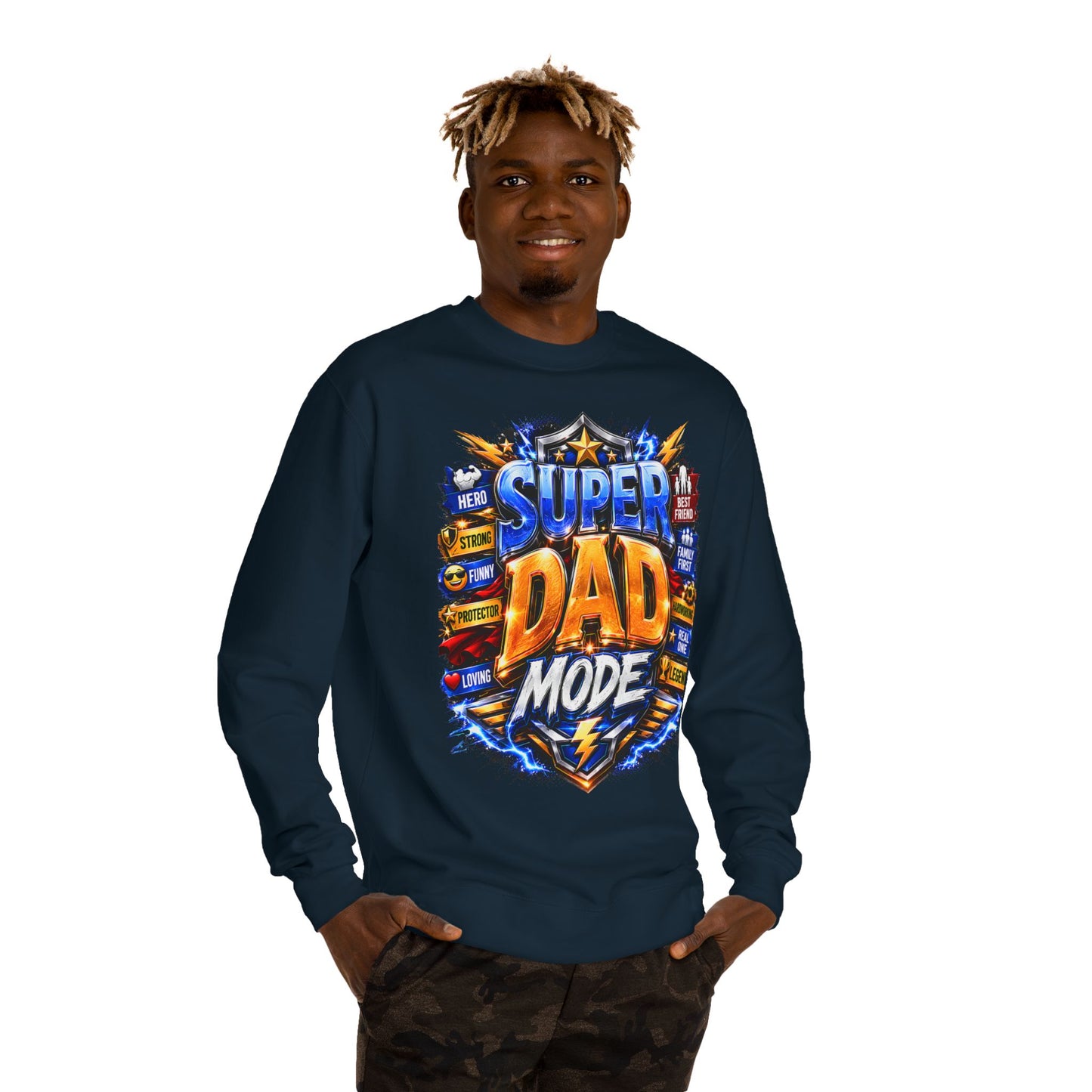Super Dad Mode Sweatshirt – Father's Day Graphic Crewneck