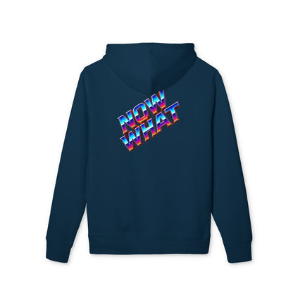 Now What Hoodie — Retro 3D Text Graphic Pullover