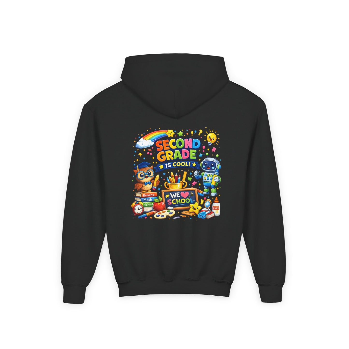 Second Grade Hoodie — 'Second Grade Is Cool' Kids Back-to-School Sweatshirt