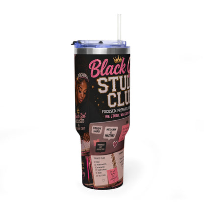 Black Girl Study Club 40oz Vacuum Tumbler — Focused Planner & Motivational Travel Mug