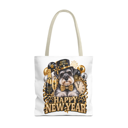 New Year Puppy Tote - Happy New Year Schnauzer Party Bag