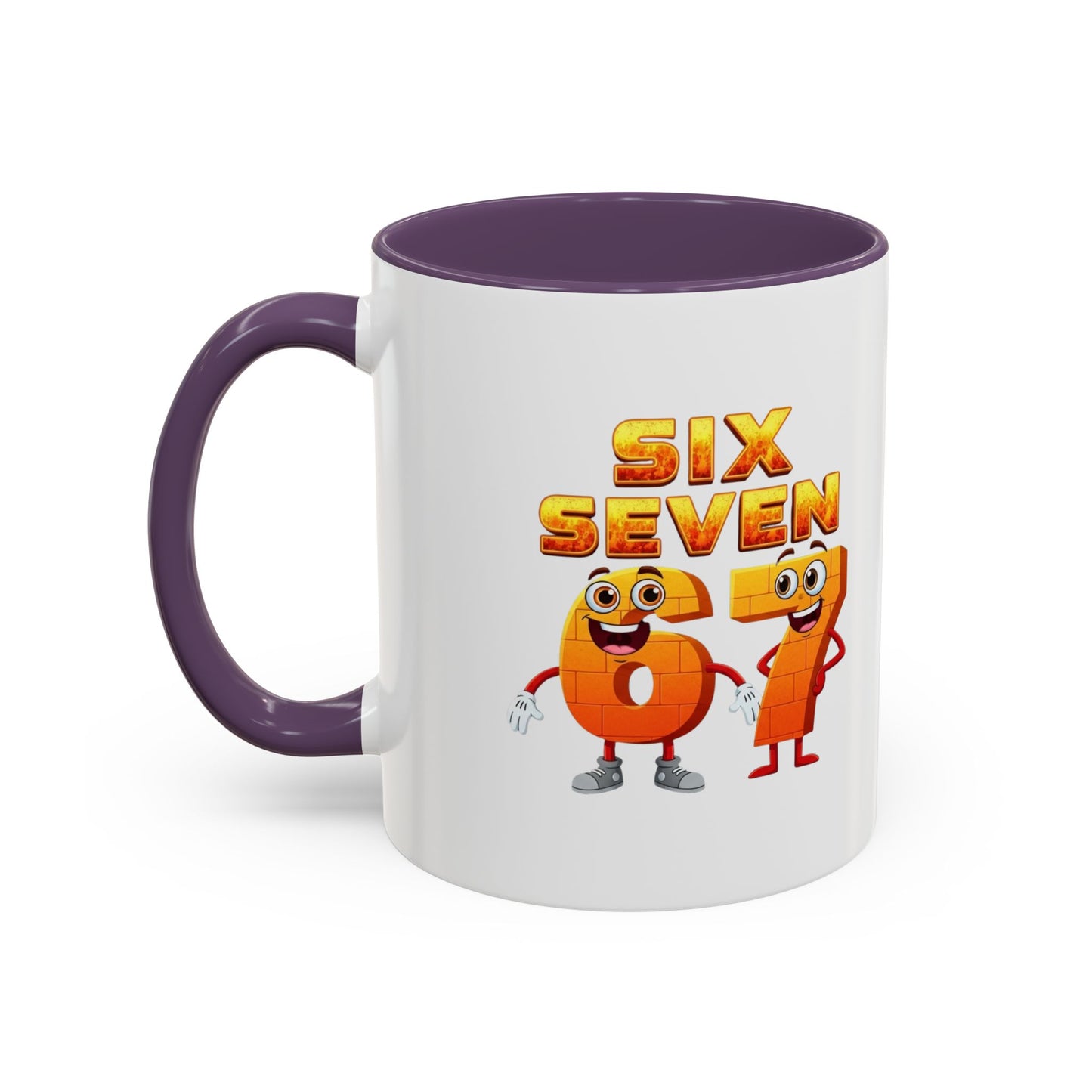 Six Seven Cartoon Number Coffee Mug - Fun Math Teacher Gift (11/15oz)