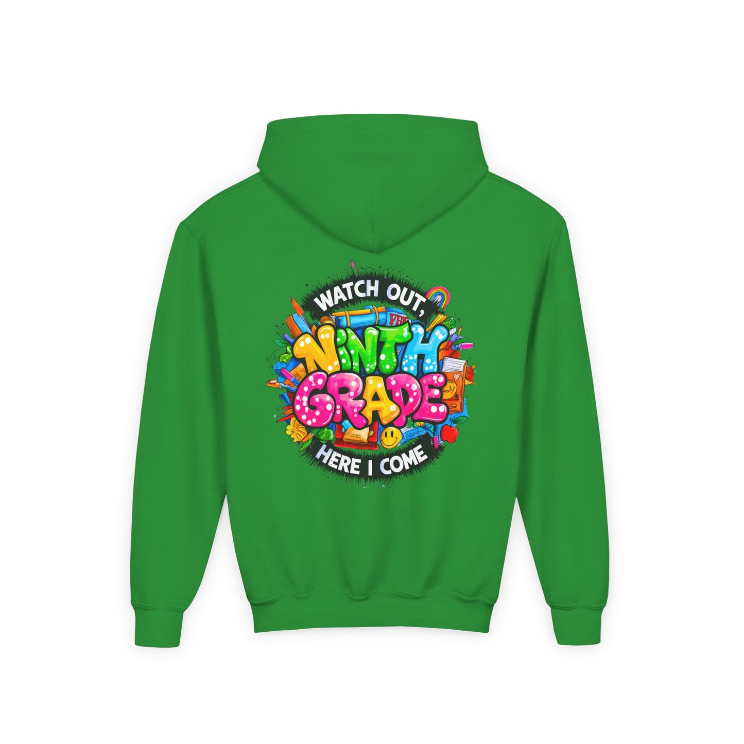 Kids' 4th Grade Hoodie – "Watch Out 4th Grade Here I Come" Colorful Back-to-School Sweatshirt