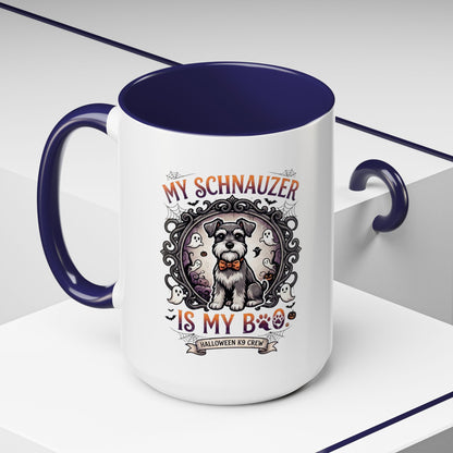 My Schnauzer Is My Boo Coffee Mug — Halloween Dog Lover Accent Mug