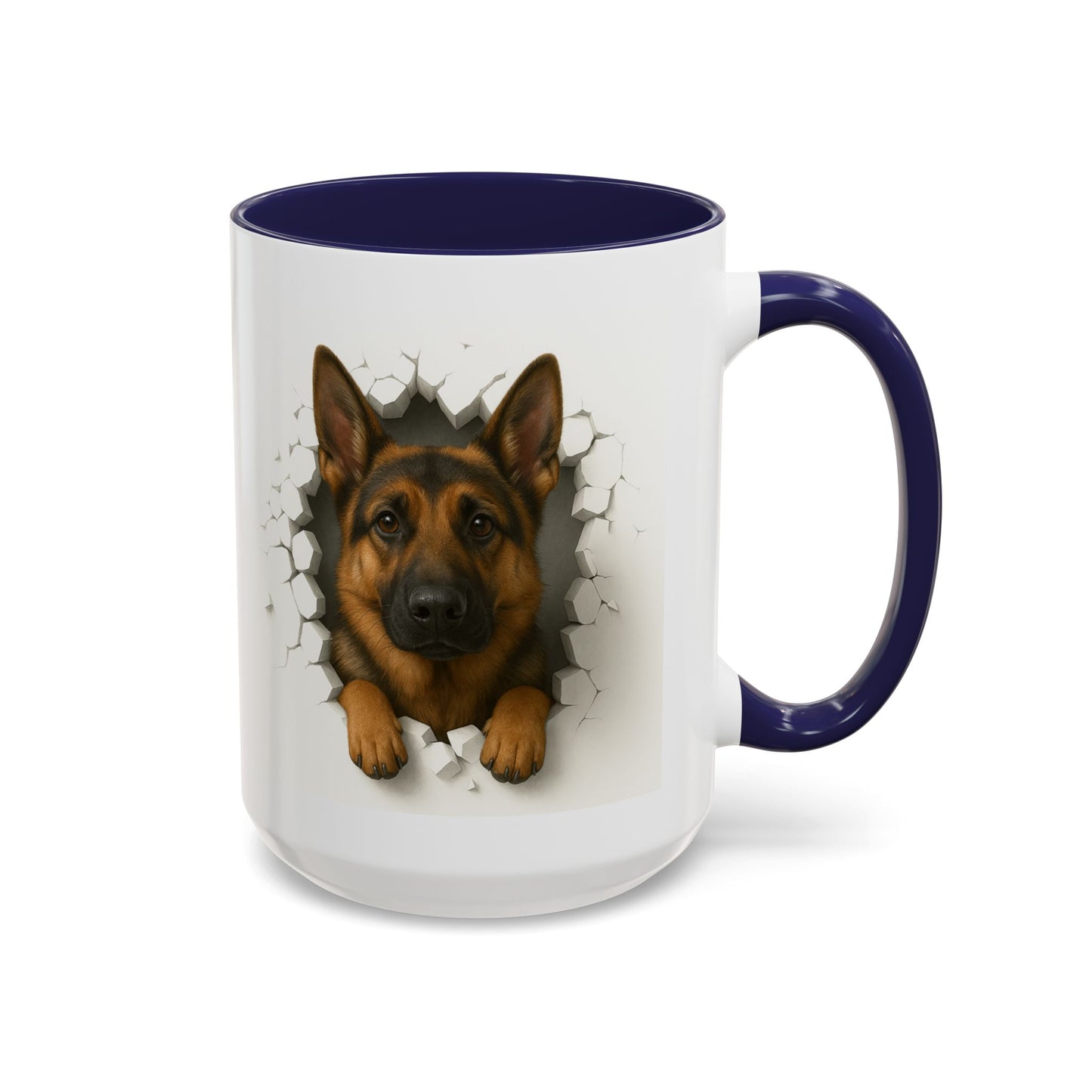 German Shepherd Coffee Mug — "Peek-a-Buddy" Accent Dog Mug (11/15oz)