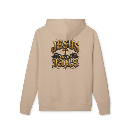 Jesus Never Fails Hoodie — Faith-Based Christian Pullover
