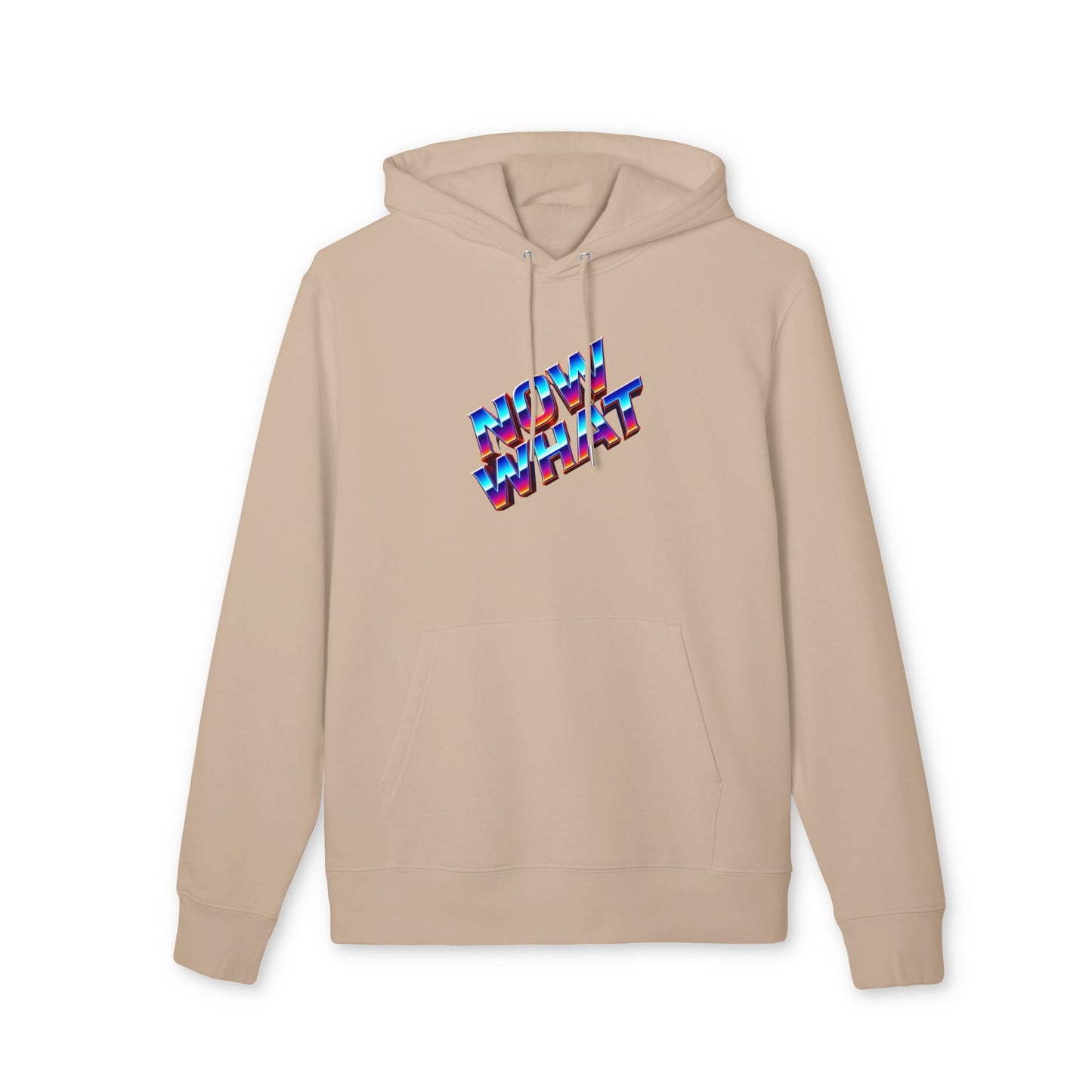 Now What Hoodie — Retro 3D Text Graphic Pullover