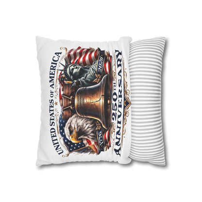 250th Anniversary Liberty Bell Pillowcase — Patriotic USA Throw Pillow Cover (1776–2026)
