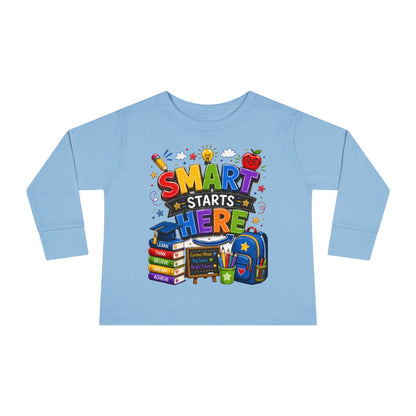 Smart Starts Here Toddler Long Sleeve Tee — Back-to-School Kids Shirt