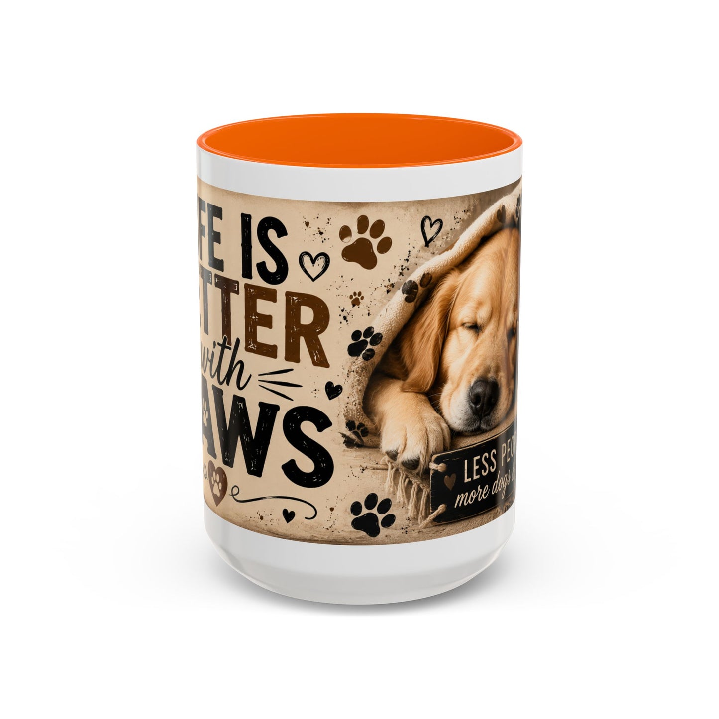 Dog & Cat Coffee Mug - "Less People, More Dogs & Cats" Accent Ceramic Mug